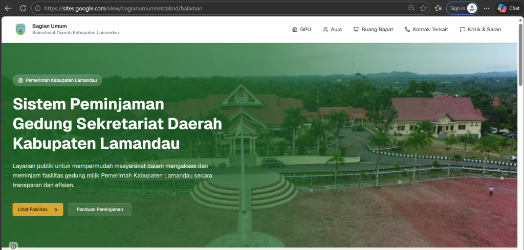 Website Pinjam Pakai GPU, Aula dan Ruang Rapat