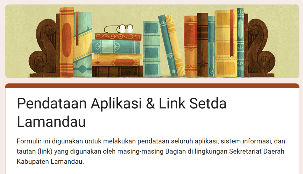 Form Input Link Form/Aplikasi Setda